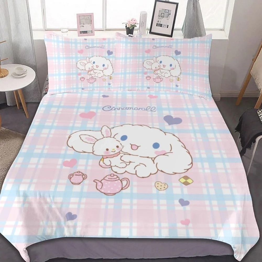 TWIN SIZE Cinnamoroll 3-Piece Bedding Set with 1 Duvet Cover and 2 Pillowcases